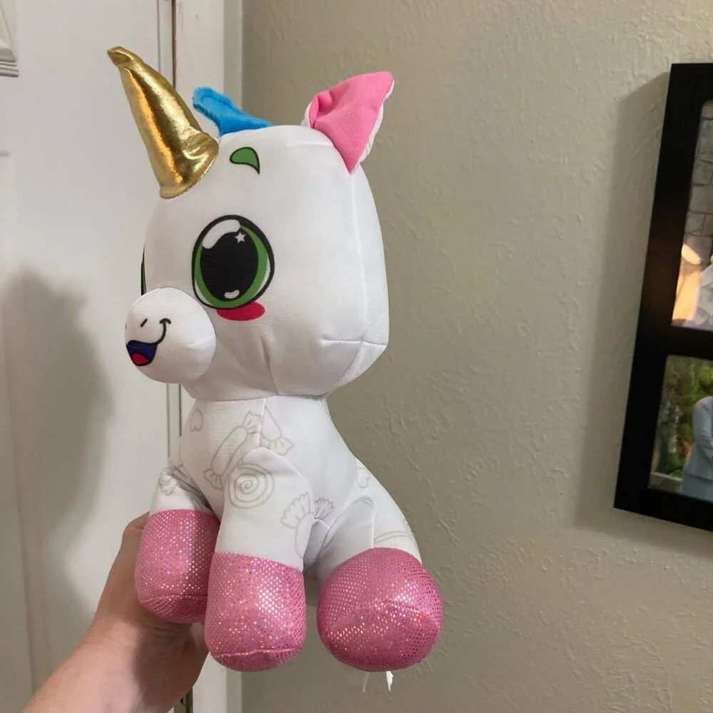 Crayola Hallmark Deluxe 12" Color 'N Plush Unicorn - Draw, Doodle,Wash and Reuse - Picture 2 of 7